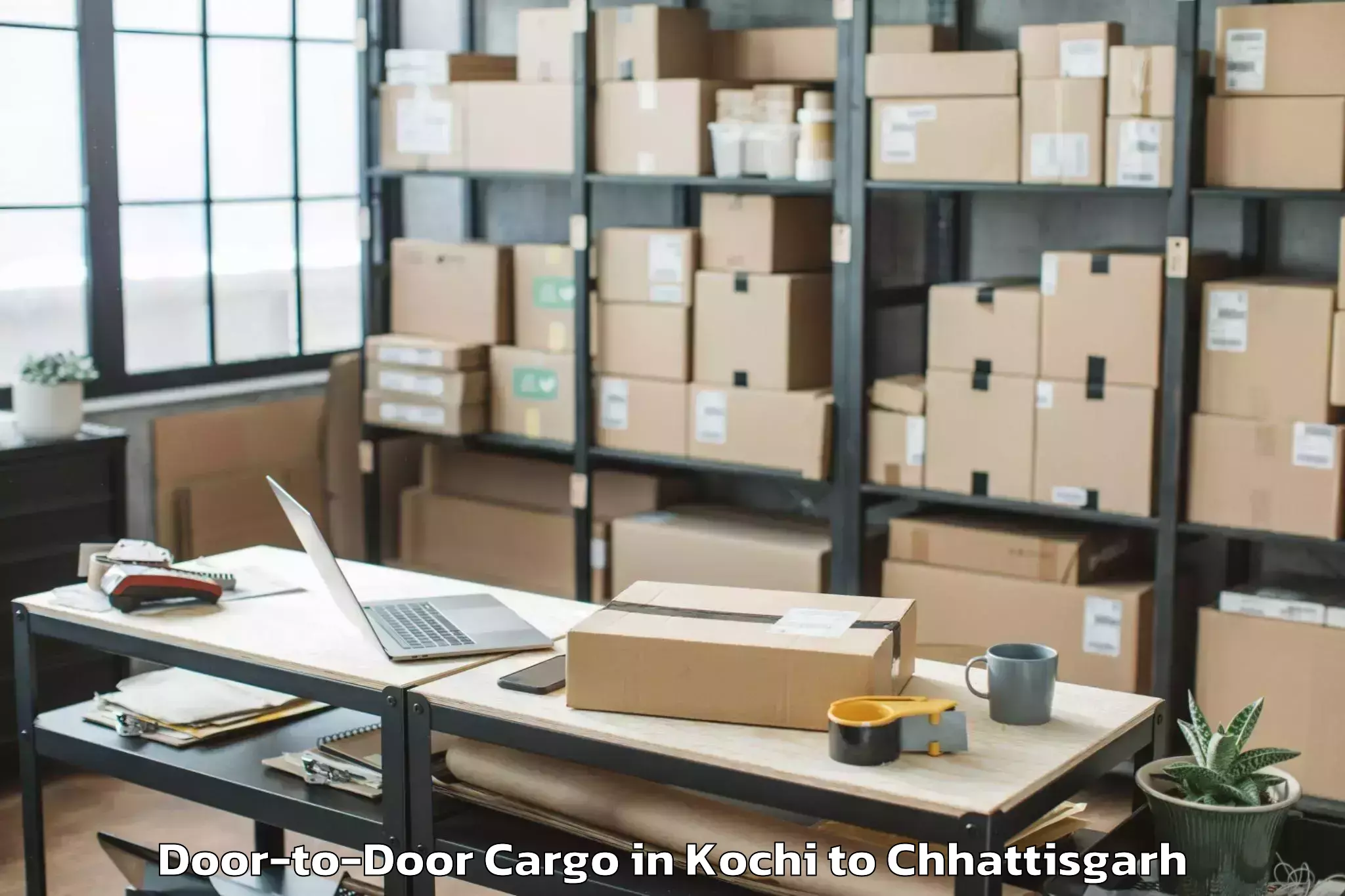 Top Kochi to Sarguja University Ambikapur Door To Door Cargo Available